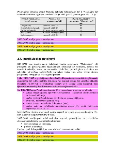 Bakalaura studiju programmas - Daugavpils Universitāte