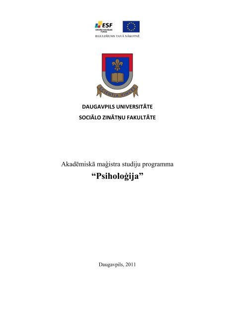 “Psiholoģija” - Daugavpils Universitāte