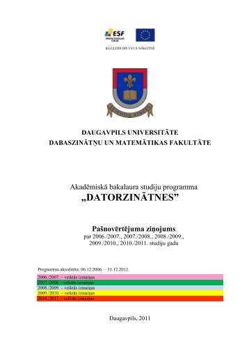 „DATORZINĀTNES” - Daugavpils Universitāte