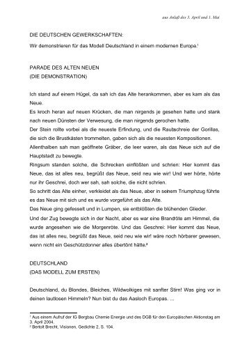 PARADE DES ALTEN NEUEN - Arbeiterbund für den Wiederaufbau ...