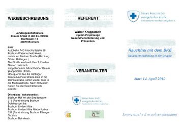 Flyer - Blaues Kreuz in der Ev. Kirche, Landesverband NRW