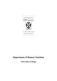 Department of Human Nutrition - Human Nutrition - University of Otago