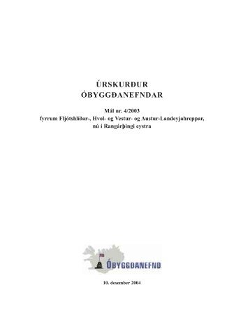 Mál nr. 4/2003 - Óbyggðanefnd