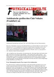 Antideutsche greifen den Club Voltaire (Frankfurt) an