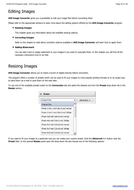 AVS Image Converter help in PDF Download - AVS4YOU >> Online ...
