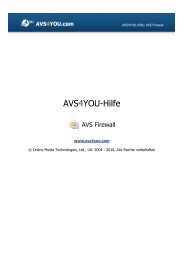 AVS4YOU-Hilfe: AVS Firewall - AVS4YOU >> Online Help