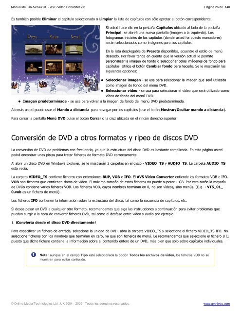 Manual de uso AVS4YOU - AVS Video Converter v.6