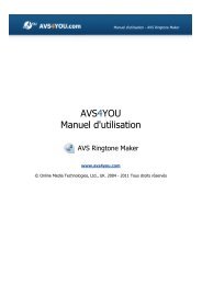 Manuel d'utilisation - AVS Ringtone Maker - AVS4YOU >> Online Help