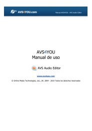 Manual de uso - AVS Audio Editor - AVS4YOU >> Online Help