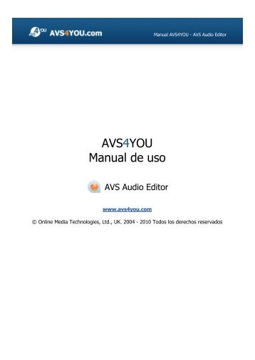 Manual de uso - AVS Audio Editor - AVS4YOU >> Online Help