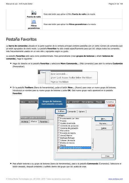 Manual de uso - AVS Audio Editor - AVS4YOU >> Online Help