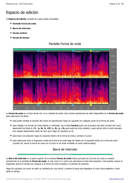 Manual de uso - AVS Audio Editor - AVS4YOU >> Online Help