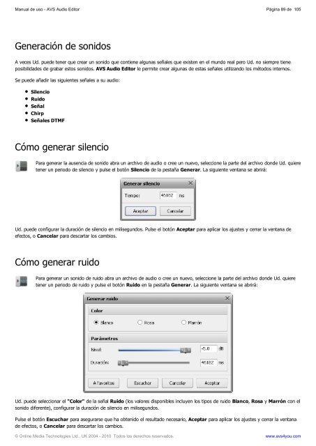 Manual de uso - AVS Audio Editor - AVS4YOU >> Online Help