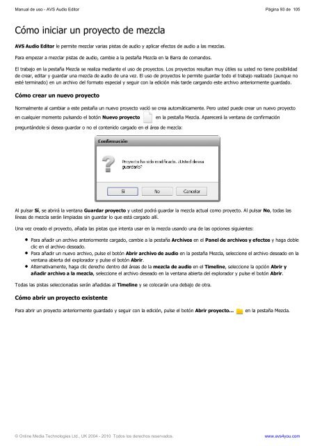 Manual de uso - AVS Audio Editor - AVS4YOU >> Online Help