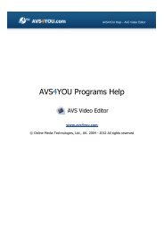 AVS Video Editor help in PDF Download - AVS4YOU >> Online Help