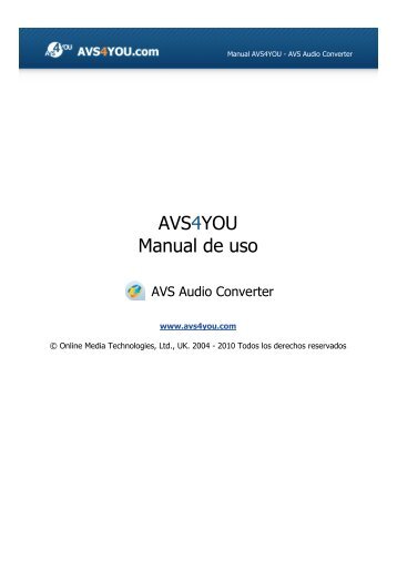 Manual de uso - AVS Audio Converter - AVS4YOU >> Online Help
