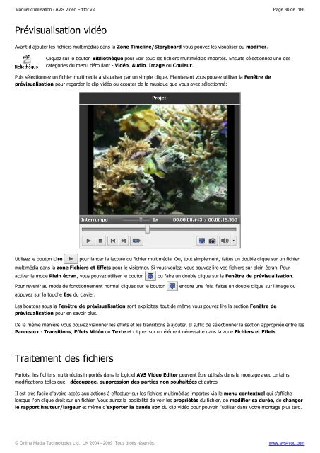 Manuel d'utilisation - AVS Video Editor v.4 - AVS4YOU >> Online Help