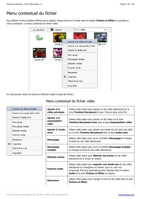 Manuel d'utilisation - AVS Video Editor v.4 - AVS4YOU >> Online Help