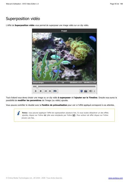 Manuel d'utilisation - AVS Video Editor v.4 - AVS4YOU >> Online Help
