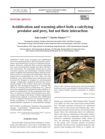 Acidification and warming affect both a calcifying predator and prey ...