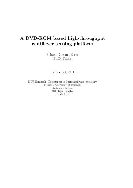 A DVD-ROM based high-throughput cantilever sensing platform