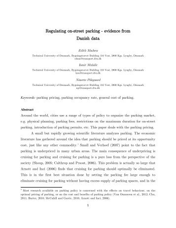 Regulating on-street parking - evidence from - DTU Orbit