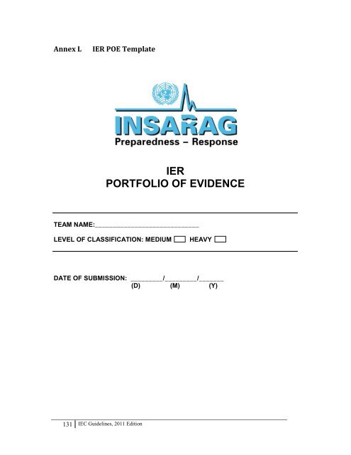 INSARAG External Classification/Reclassification - Pacific Disaster ...