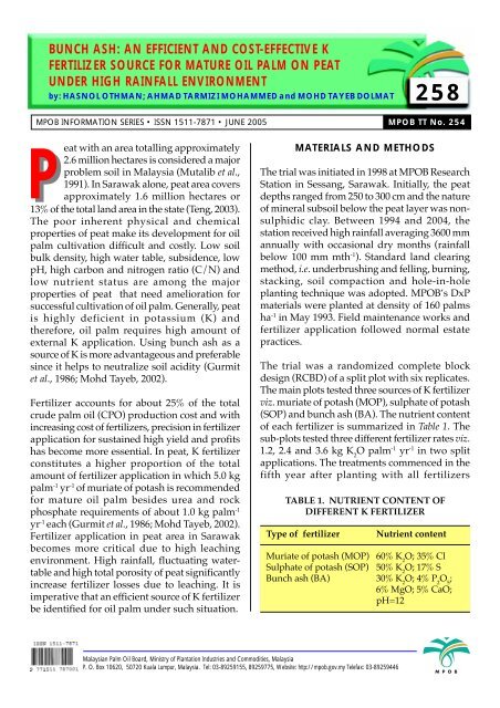 bunch ash - PALMOILIS - MPOB