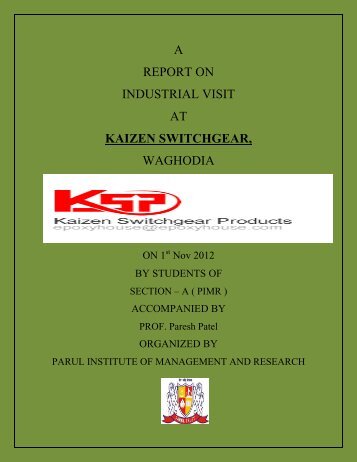 a report on industrial visit at kaizen switchgear, waghodia