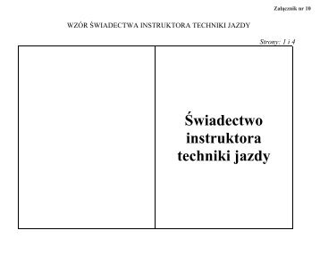 Świadectwo instruktora techniki jazdy - POLBI