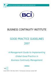 business continuity institute good practice guidelines 2007