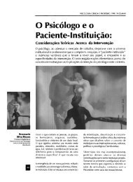 O Psicólogo eo Paciente-Instituição: Considerações ... - PePSIC