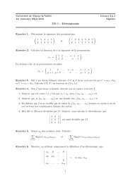 feuille de TD 1: déterminants. - Université Paris-Est Marne-la-Vallée
