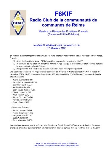 Radio Club de la communauté de communes de Reims - Numericable