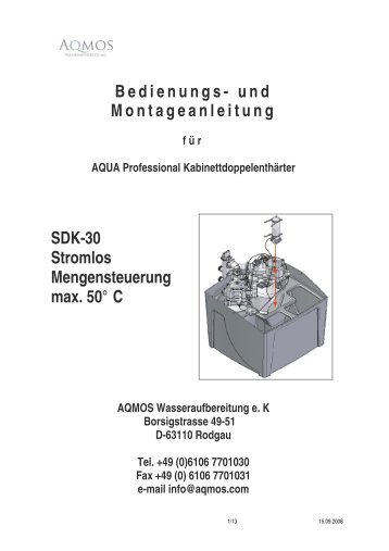 B edi enungs - Aqmos Wasseraufbereitung