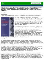 Andreas Bühler: Kontrapost und Kanon. Studien zur ... - Sehepunkte