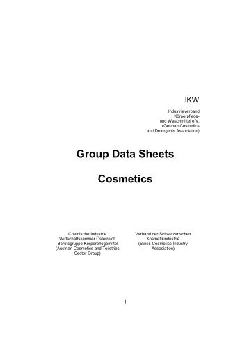Group Data Sheets Cosmetics - Peter Greven