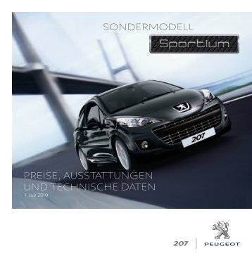 PEUGEOT 207 Sportium - Preisliste