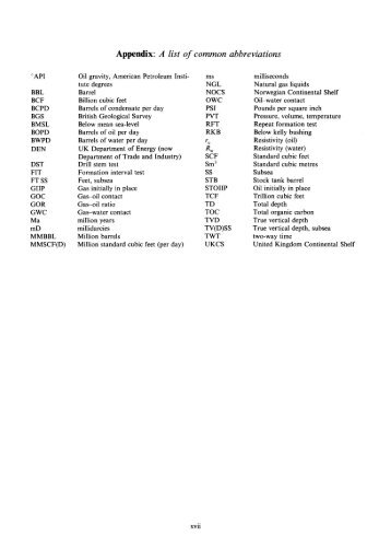 Appendix: A list of common abbreviations owe