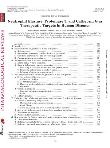 Neutrophil Elastase, Proteinase 3, and Cathepsin G as Therapeutic ...