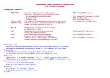 atemakiiras-munka 3 - Szent István Egyetem Állatorvos-tudományi Kar