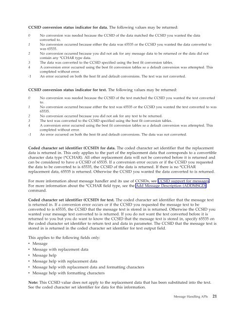 System i: Programming Message Handling APIs - IBM