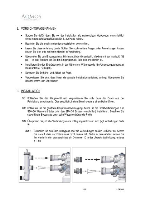 GARANTIE â REGISTRIERUNG + ... - Aqmos Wasseraufbereitung