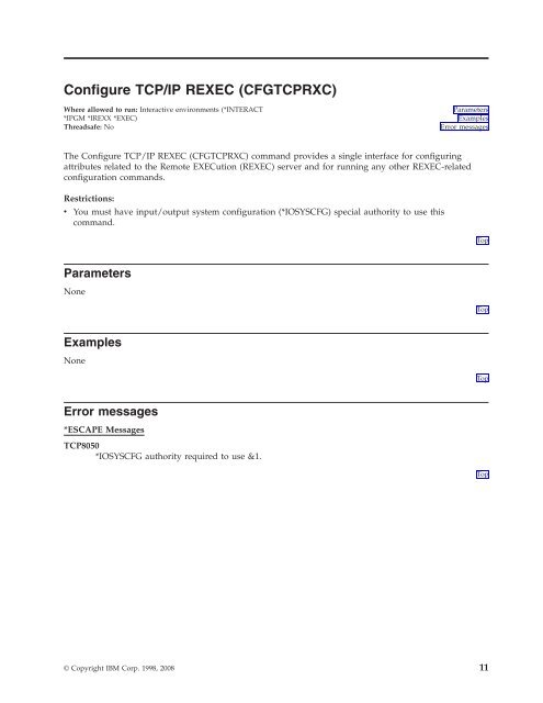 TCP/IP Connectivity Utilities for i5/OS commands - IBM