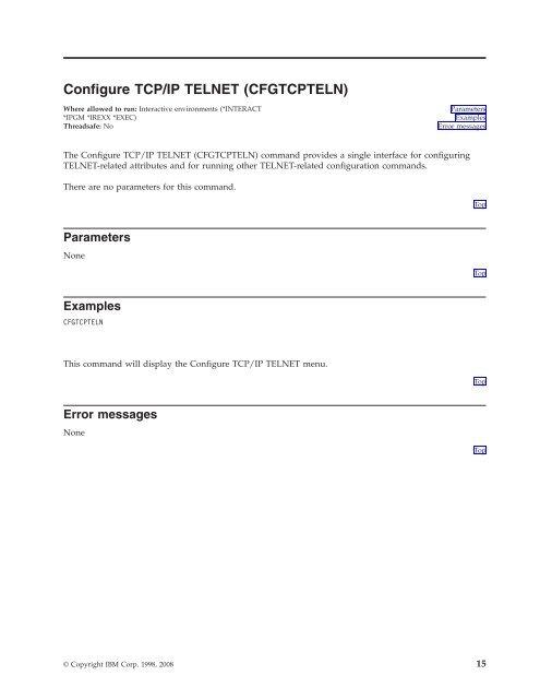 TCP/IP Connectivity Utilities for i5/OS commands - IBM