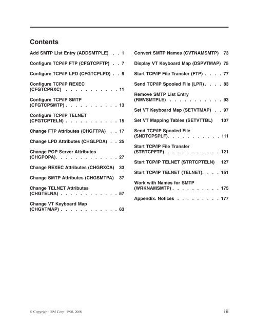 TCP/IP Connectivity Utilities for i5/OS commands - IBM