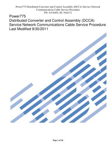 Power775 Distributed Converter and Control Assembly (DCCA ... - IBM