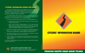 CITIZENS' INFORMATION BOARD FOR P GSY - pmgsy