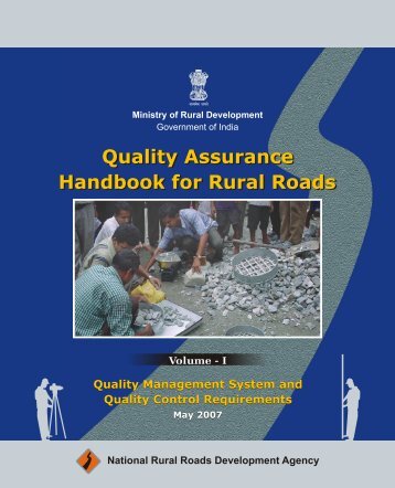 Quality Assurance Handbook for Rural Roads Volume-I - pmgsy