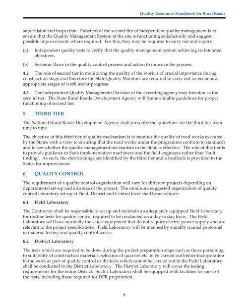 Quality Assurance Handbook for Rural Roads Volume-I - pmgsy